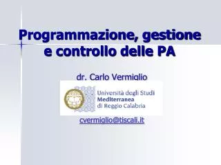 programmazione gestione e controllo delle pa