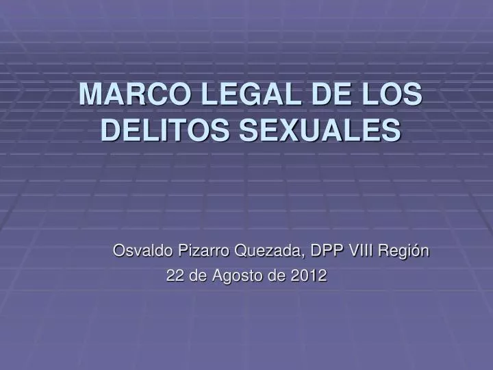 marco legal de los delitos sexuales
