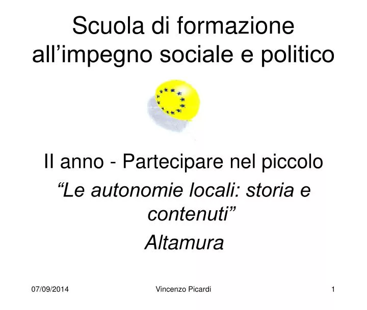 scuola di formazione all impegno sociale e politico