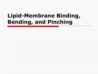 Lipid-Membrane Binding, Bending, and Pinching