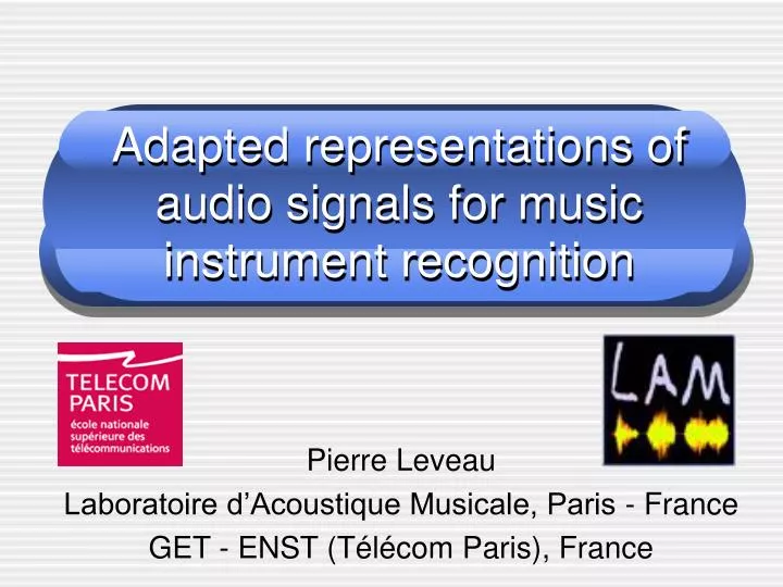 adapted representations of audio signals for music instrument recognition