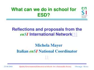 What can we do in school for ESD?
