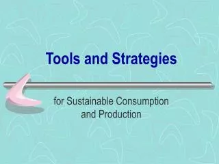 Tools and Strategies