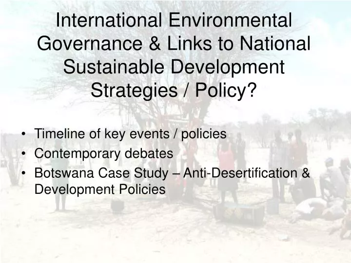 international environmental governance links to national sustainable development strategies policy