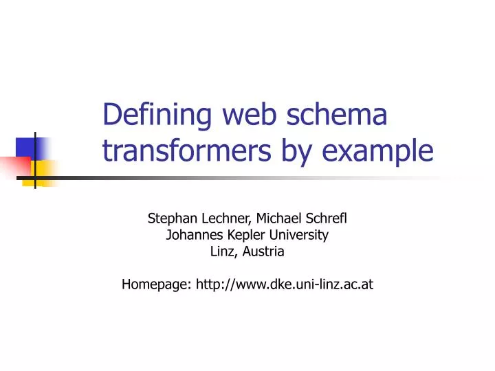 defining web schema transformers by example