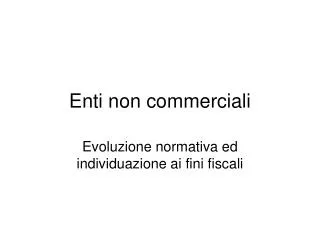 enti non commerciali