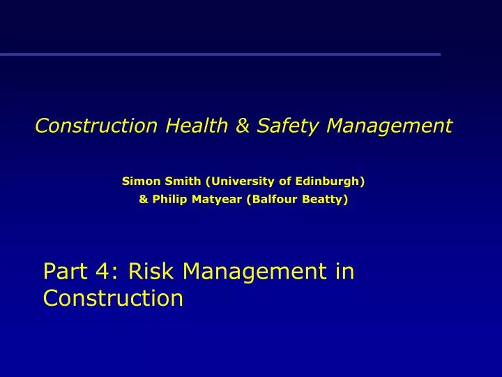 part 4 risk management in construction