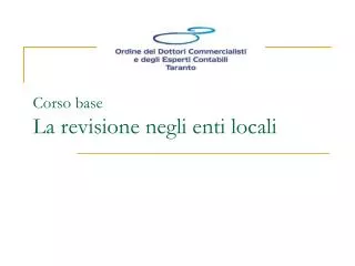 corso base la revisione negli enti locali