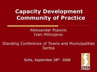 Capacity Development Community of Practice