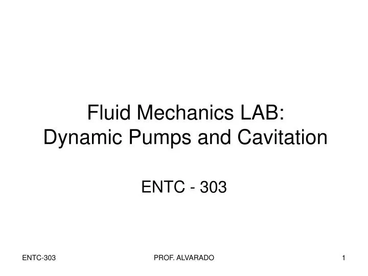 fluid mechanics lab dynamic pumps and cavitation