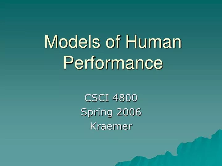 models of human performance