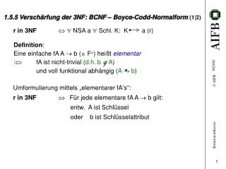 1 5 5 versch rfung der 3nf bcnf boyce codd normalform 1 2