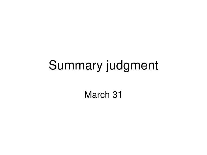 summary judgment