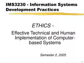 IMS3230 - Information Systems Development Practices