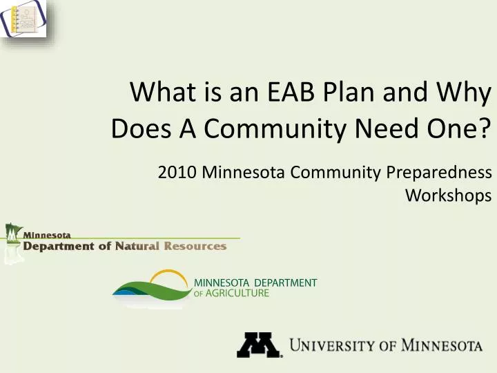 what is an eab plan and why does a community need one