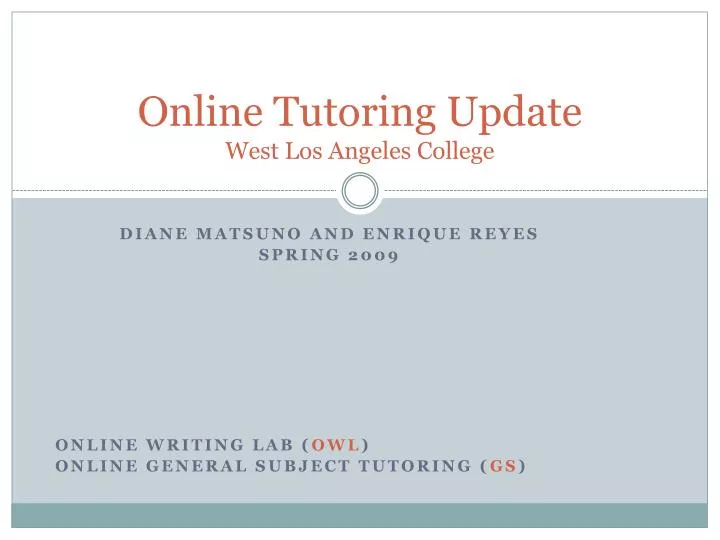 online tutoring update west los angeles college