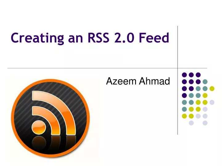 creating an rss 2 0 feed