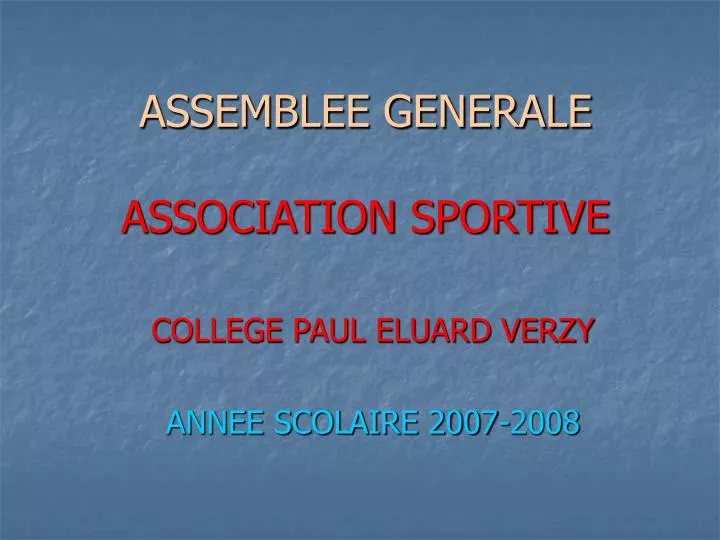 assemblee generale association sportive