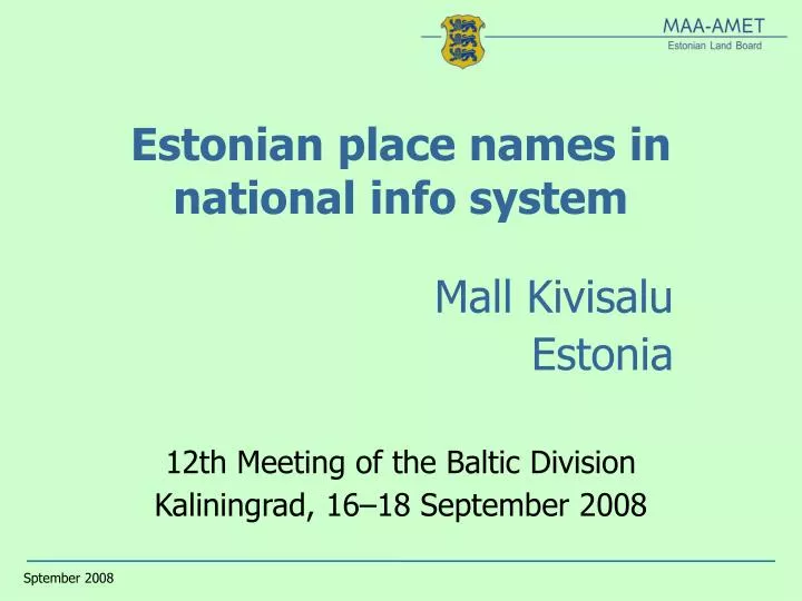 estonian place names in national info system