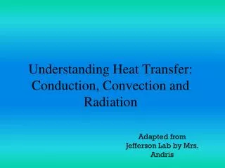 Understanding Heat Transfer: Conduction, Convection and Radiation