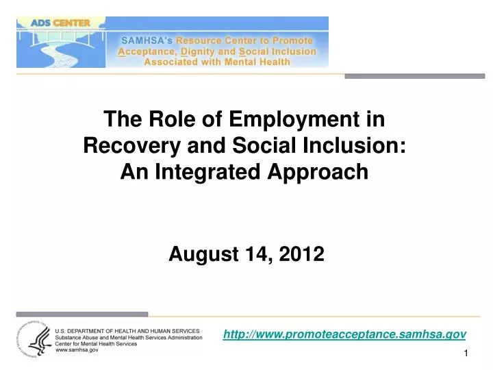 the role of employment in recovery and social inclusion an integrated approach