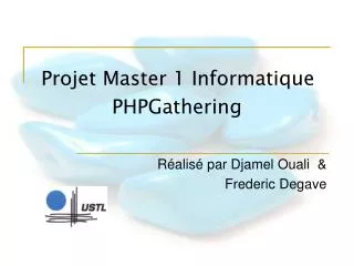 projet master 1 informatique phpgathering