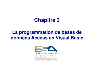 chapitre 3 la programmation de bases de donn es access en visual basic
