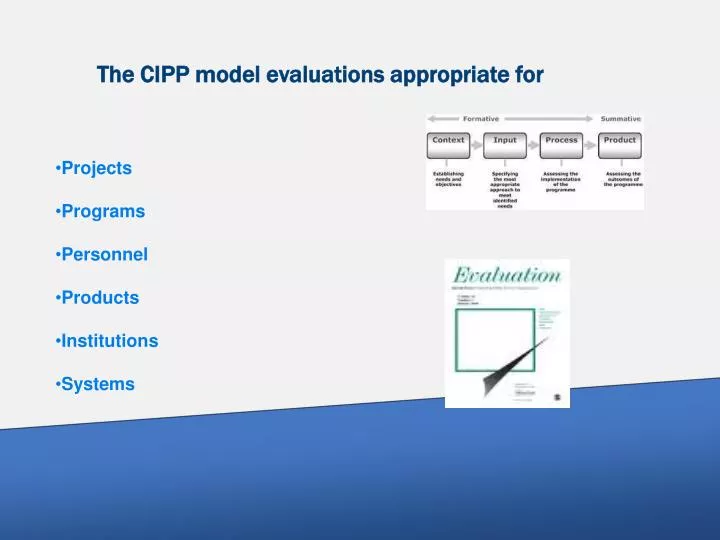 the cipp model evaluations appropriate for