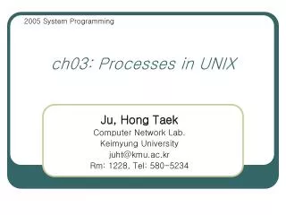 ch03: Processes in UNIX