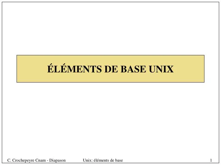 l ments de base unix