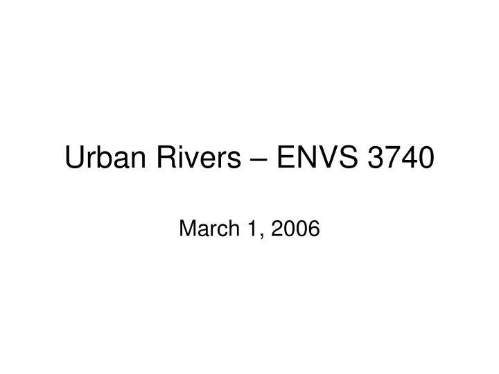 urban rivers envs 3740