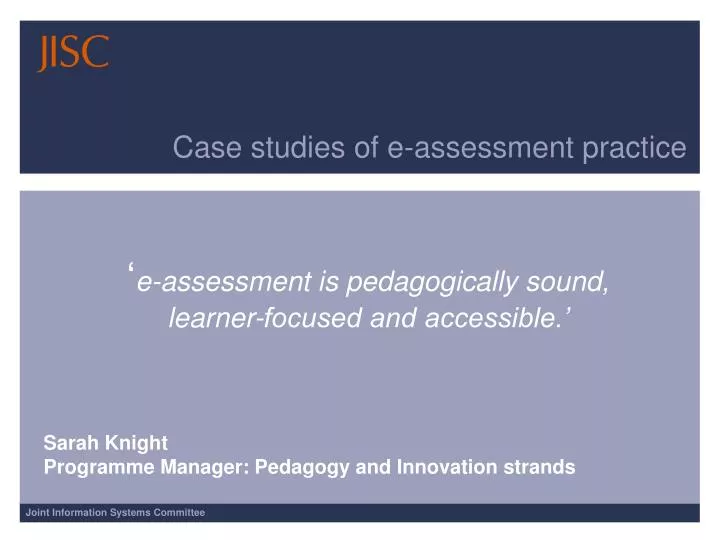 case studies of e assessment practice