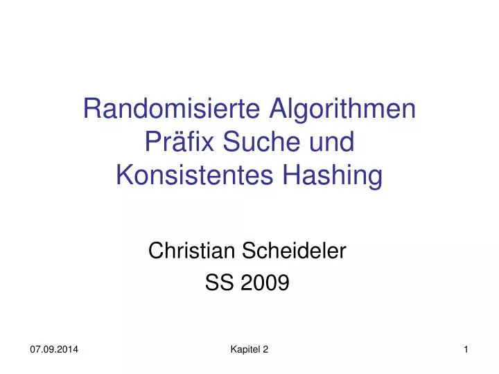 randomisierte algorithmen pr fix suche und konsistentes hashing