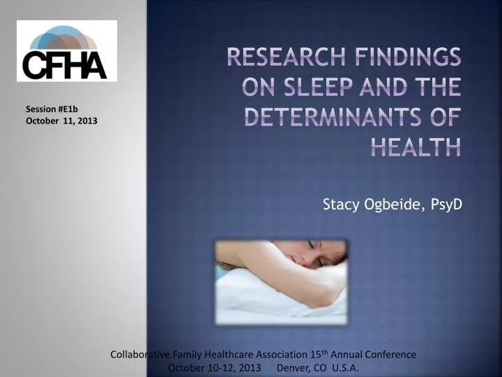 research findings on sleep and the determinants of health