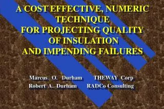 Marcus O. Durham THEWAY Corp Robert A. Durham RADCo Consulting