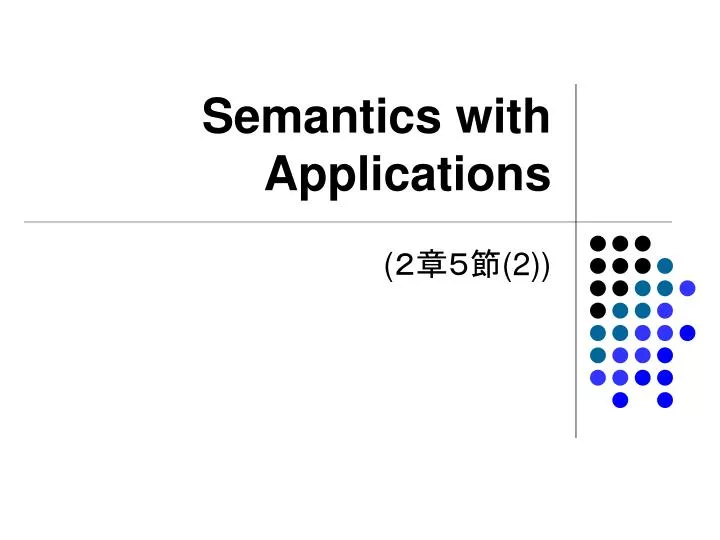 semantics with applications
