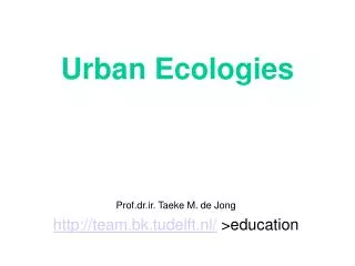 urban ecologies