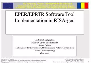 EPER/EPRTR Software Tool Implementation in RISA-gen