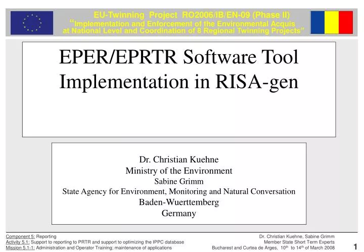 eper eprtr software tool implementation in risa gen