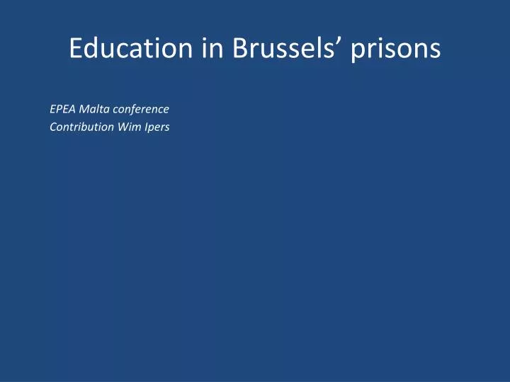 education in brussels prisons