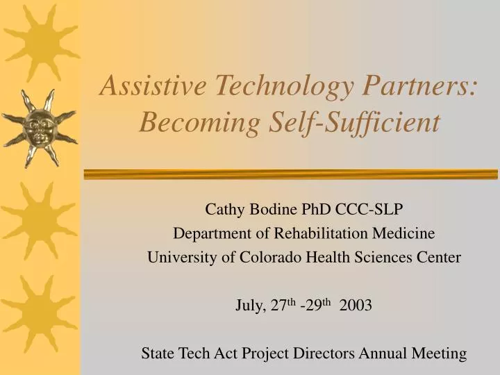 assistive technology partners becoming self sufficient