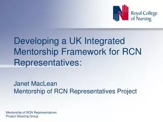 Mentorship of RCN Representatives Project Steering Group