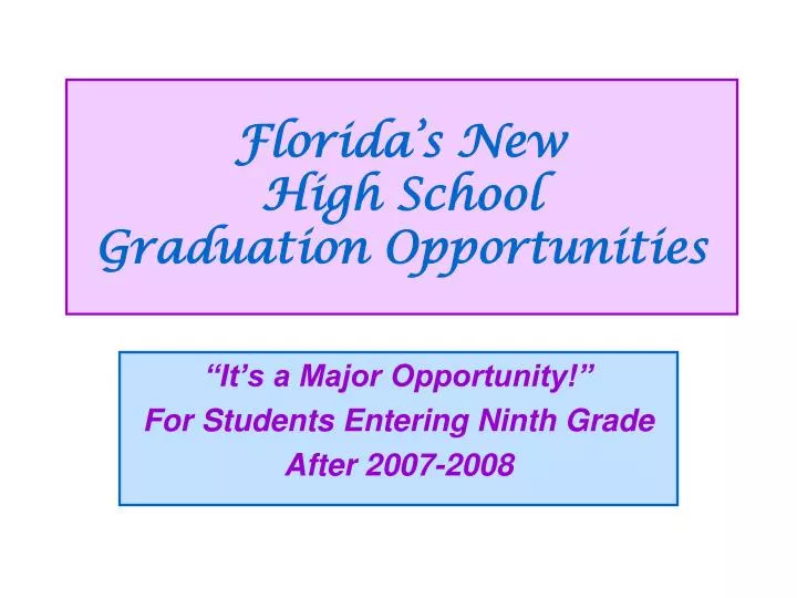 florida s new high school graduation opportunities