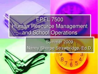 EPEL 7500 Human Resource Management and School Operations