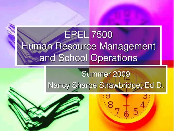 epel 7500 human resource management and school operations