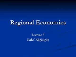 Regional Economics