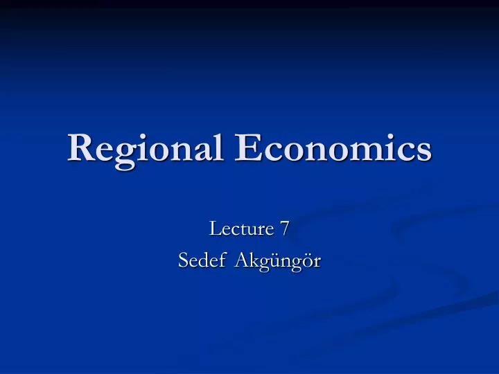 regional economics