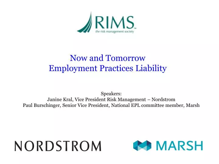 now and tomorrow employment practices liability