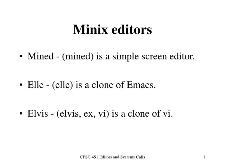 minix editors