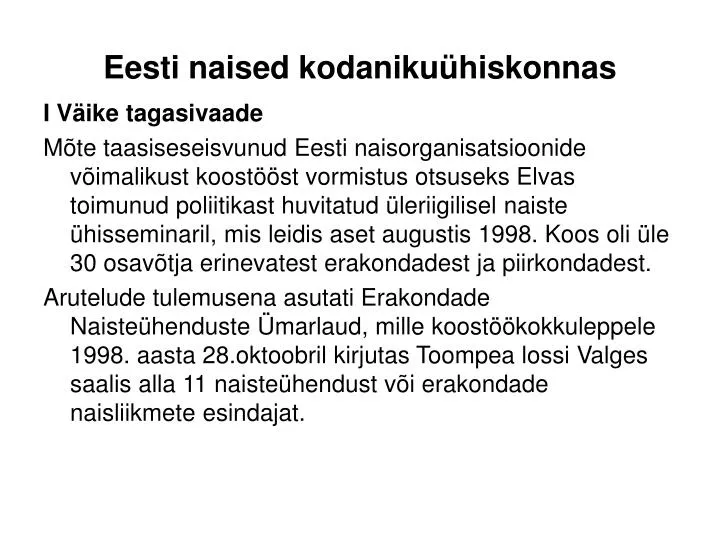 eesti naised kodaniku hiskonnas